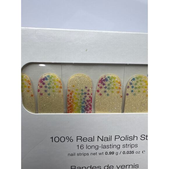 NWT Color Street “Celebrate Differences” Glittery Cream Rainbow Dots Nail Strips - Picture 1 of 4